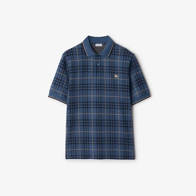 Check Cotton Polo Shirt in Bay blue - Men | Burberry® Official