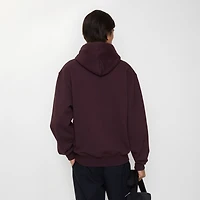 Check Label Cotton Hoodie in Wine red - Men | Burberry® Official