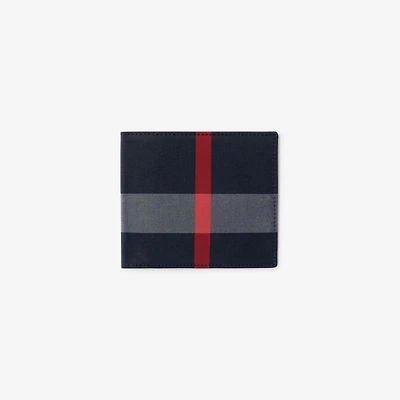 Check Bifold Wallet in Navy/grey - Men | Burberry® Official
