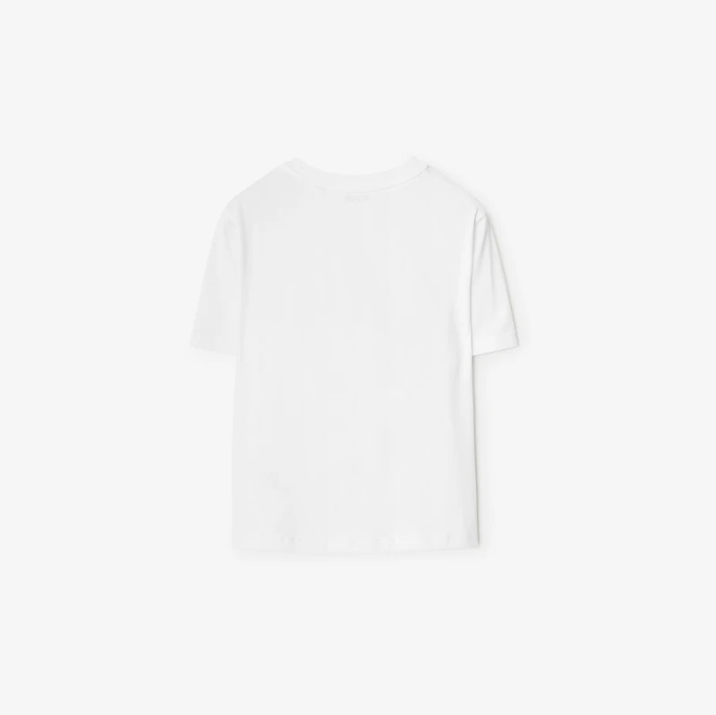 EKD Check Cotton T-shirt in White | Burberry® Official