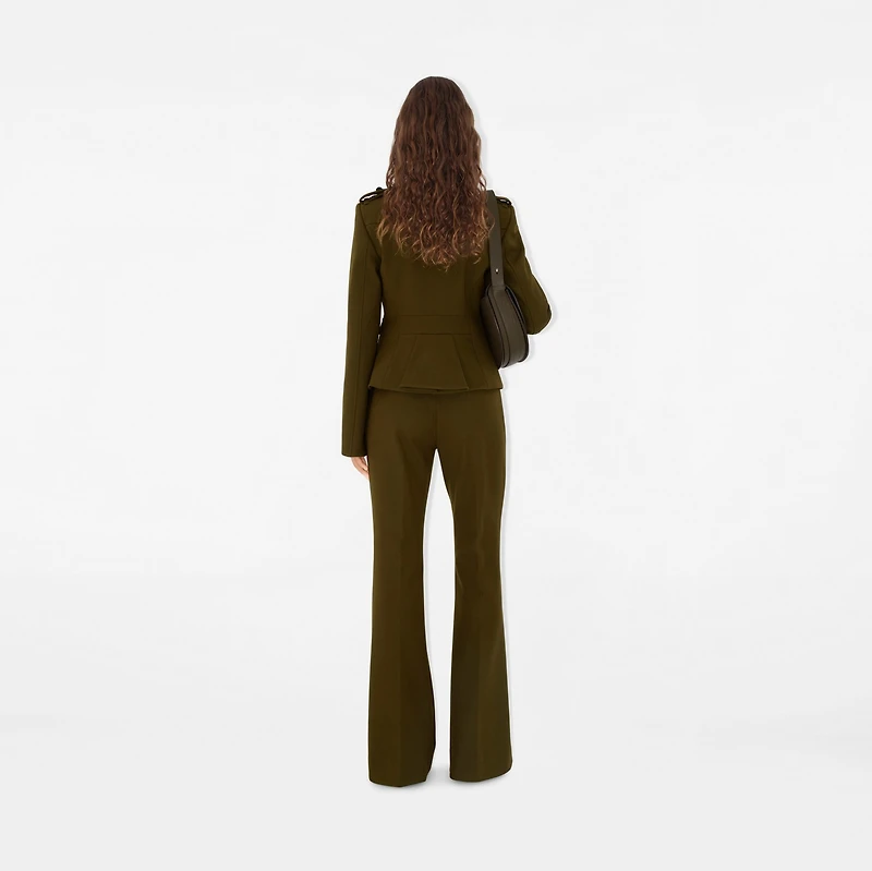 Nylon Wool Blend Tailored Jacket in Furrow - Women | Burberry® Official
