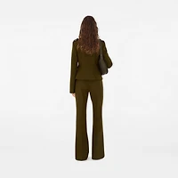Nylon Wool Blend Tailored Jacket in Furrow - Women | Burberry® Official