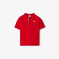 Cotton Piqué Polo Shirt in Pillar red | Burberry® Official