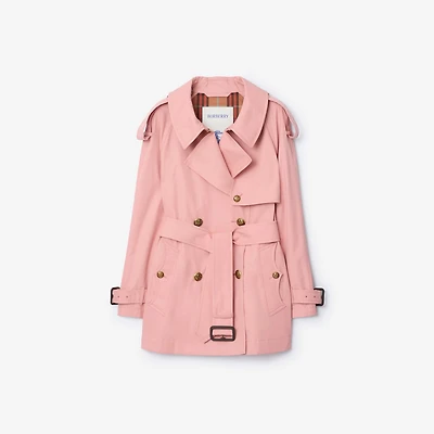 Short Lightweight Cotton Fitzrovia Trench Coat in Begonia pink - Women | Burberry® Official