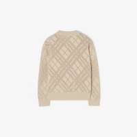 Pointelle Knit Cotton Cardigan in Clam beige | Burberry® Official