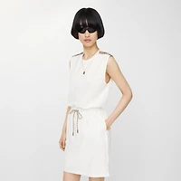 Check Trim Cotton Jersey Dress in Chalk white - Women | Burberry® Official