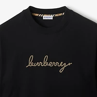 Check EKD Cotton T-shirt in Black - Men | Burberry® Official