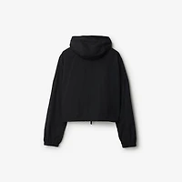 Cropped Nylon Hooded Jacket in Black - Women | Burberry® Official