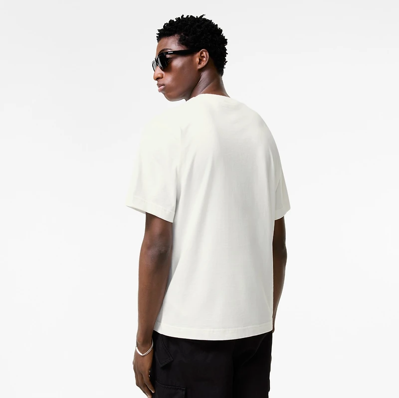 Check Flag Cotton T-shirt in Chalk white - Men | Burberry® Official