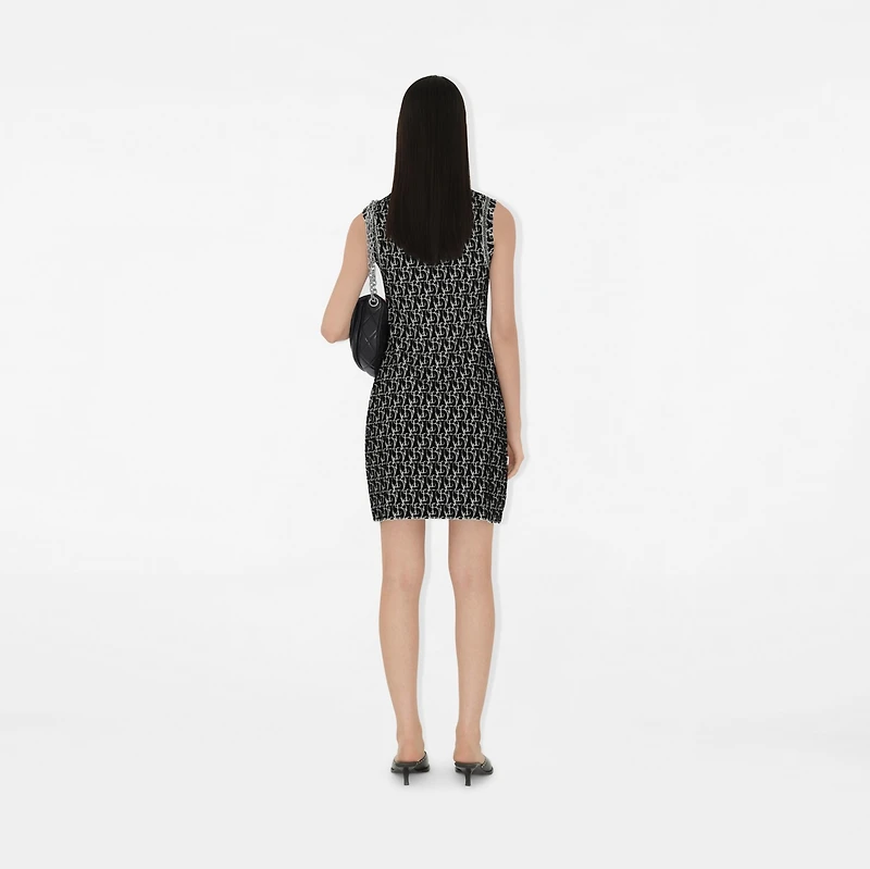 B Charm Wool Blend Dress in Black - Women, Nylon | Burberry® Official