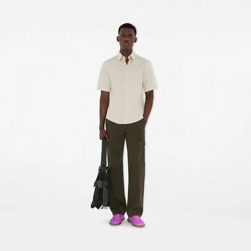 Slim Fit Cotton Poplin Shirt in Sail - Men | Burberry® Official