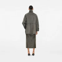Bleached Cotton Parka in Oil - Women | Burberry® Official