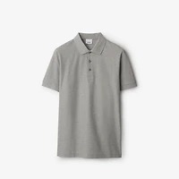 Cotton Polo Shirt in Pale grey melange - Men | Burberry® Official