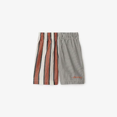 Striped Cotton Shorts in Multicolour | Burberry® Official