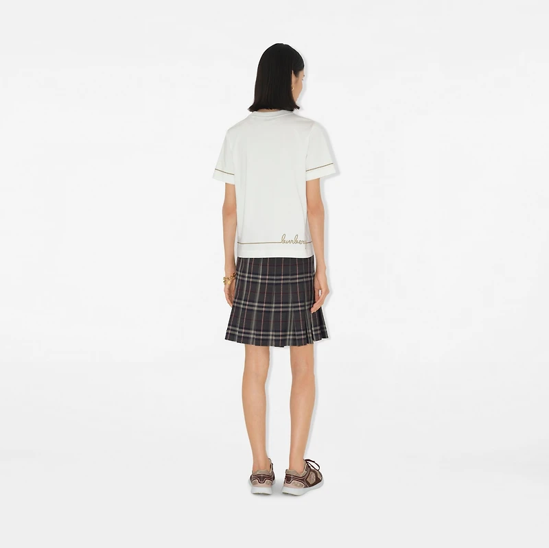 B Heart Cotton T-shirt in Chalk white - Women | Burberry® Official