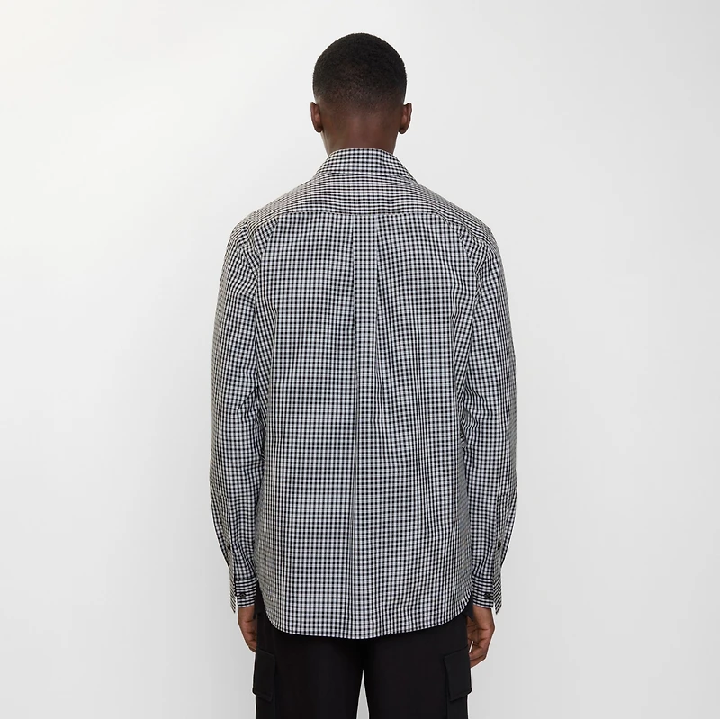Relaxed Fit Check Cotton Shirt in Black/white - Men | Burberry® Official