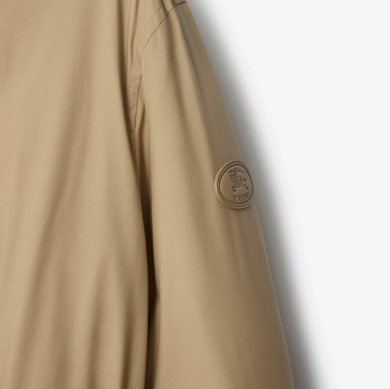 Short Hooded Nylon Coat in Flax beige - Women | Burberry® Official