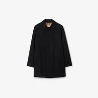 Short Camden Heritage Car Coat in Black - Men, Cotton Gabardine | Burberry® Official