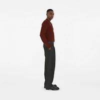 Long-sleeve Wool Polo Shirt in Box red - Men | Burberry® Official