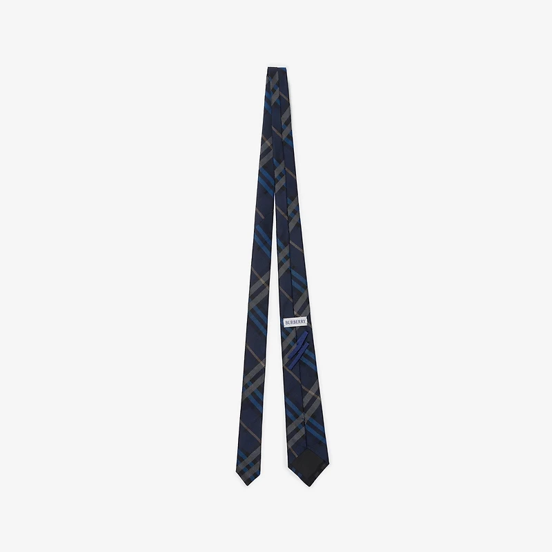 Check Silk Tie in Ink blue - Men | Burberry® Official