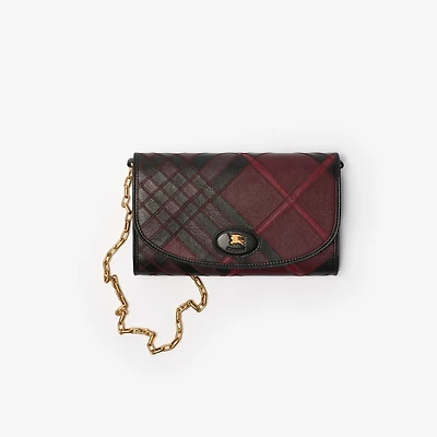 Highlands Chain Strap Wallet​ in Fig purple - Women | Burberry® Official