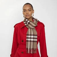 Check Cashmere Scarf in Vole | Burberry® Official