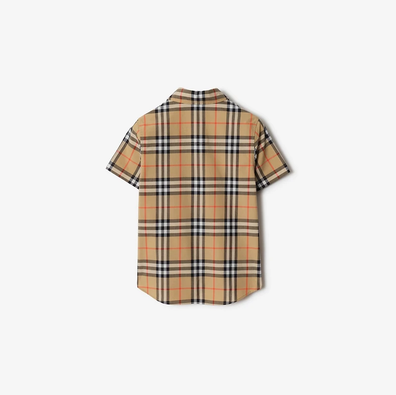 Check Cotton Shirt in Sand beige | Burberry® Official