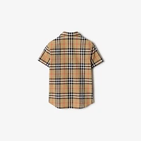 Check Cotton Shirt in Sand beige | Burberry® Official