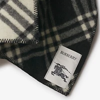 Reversible Check Wool Hooded Cape in Black beige/ecru beige | Burberry® Official