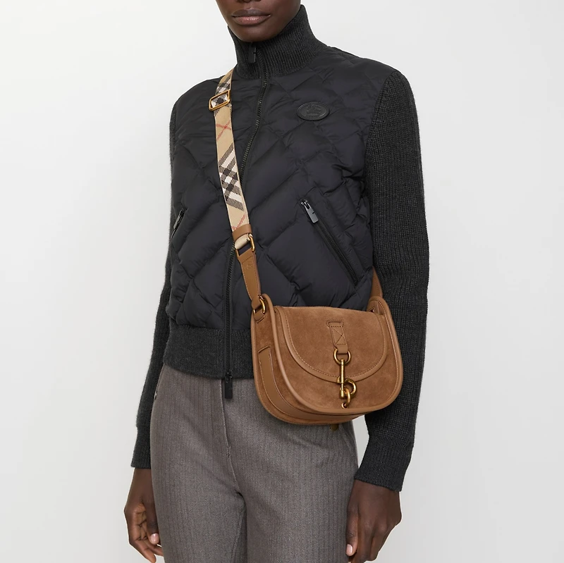 Mini B Clip Messenger Bag in Hazel brown - Women | Burberry® Official