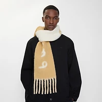 Reversible Logo Alpaca Wool Blend Scarf in Sand | Burberry® Official