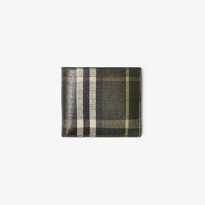Check Bifold Wallet in Thicket green - Men | Burberry® Official