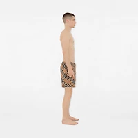 Check Swim Shorts in Sand - Men, Nylon | Burberry® Official