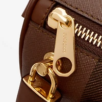 Mini Check Bowling Bag in Dark birch brown - Women | Burberry® Official