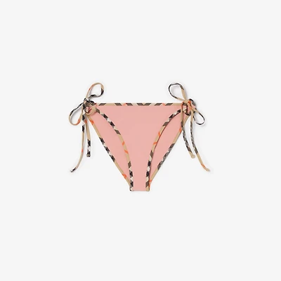 Check Trim Bikini Briefs in Begonia pink - Women, Wool | Burberry® Official
