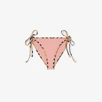 Check Trim Bikini Briefs in Begonia pink - Women, Wool | Burberry® Official