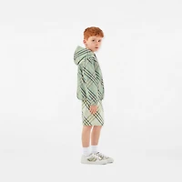 Reversible Check Cotton Blend Jacket in Breeze | Burberry® Official