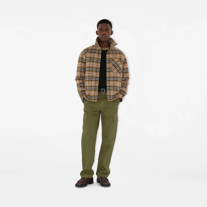 Gabardine Cargo Trousers in Wreath green - Men | Burberry® Official