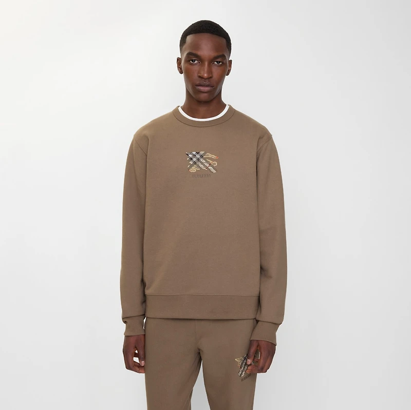 EKD Check Cotton Sweatshirt in Clay brown - Men | Burberry® Official