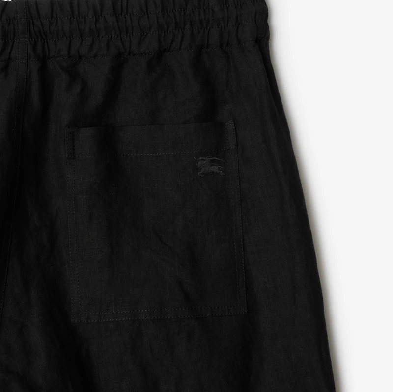 Linen Trousers in Black - Men | Burberry® Official