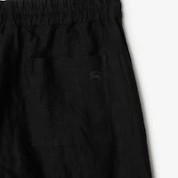 Linen Trousers in Black - Men | Burberry® Official