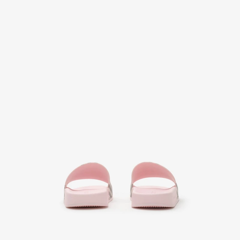 Check Slides in Mallow pink - Women | Burberry® Official