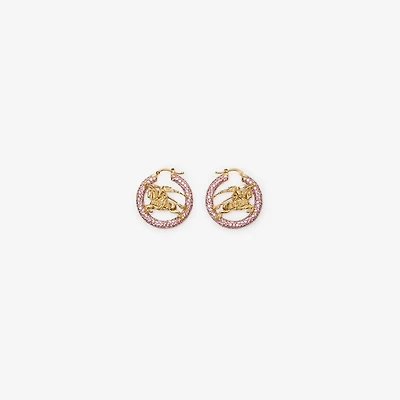 EKD Pavé Hoop Earrings in Gold/pink - Women | Burberry® Official