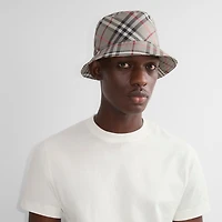 Check EKD Bucket Hat in Mauve grey - Men | Burberry® Official