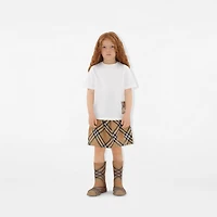 Check Label Cotton T-shirt in White | Burberry® Official
