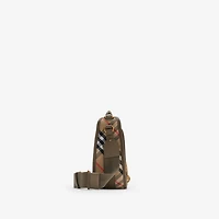 Small B Clip Messenger Bag in Sand - Women, Cotton, Nylon | Burberry® Official