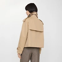 Cropped Gabardine Mayfair Trench Jacket in Honey beige - Women, Cotton Gabardine | Burberry® Official