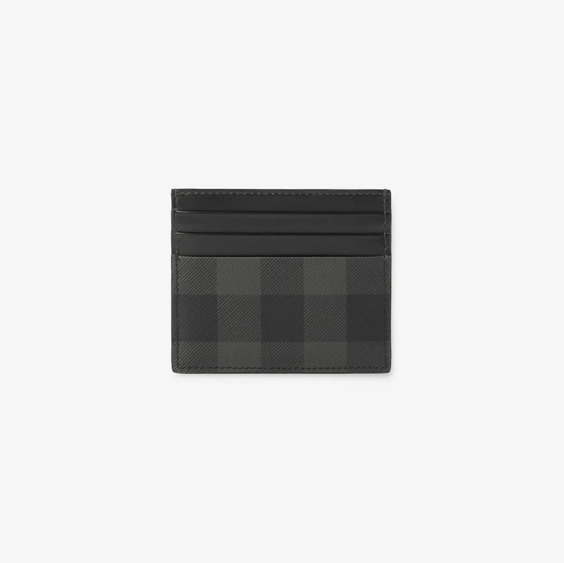 Tall Check Card Case in Charcoal - Men | Burberry® Official
