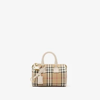 Mini Check Bowling Bag in Vintage check/soap beige - Women, Cotton, Technical | Burberry® Official