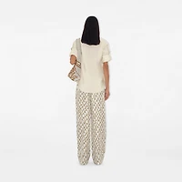 Knot Silk Trousers in Thatch - Women | Burberry® Official